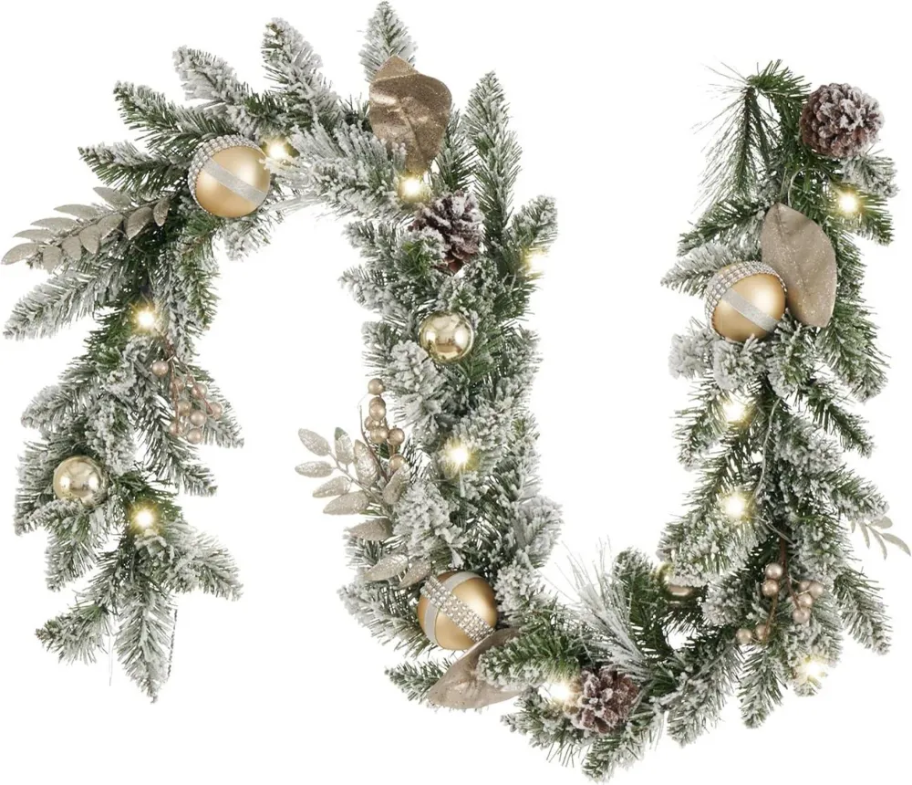 LED Weihnachtsgirlande 183cm mit Timer-Funktion und