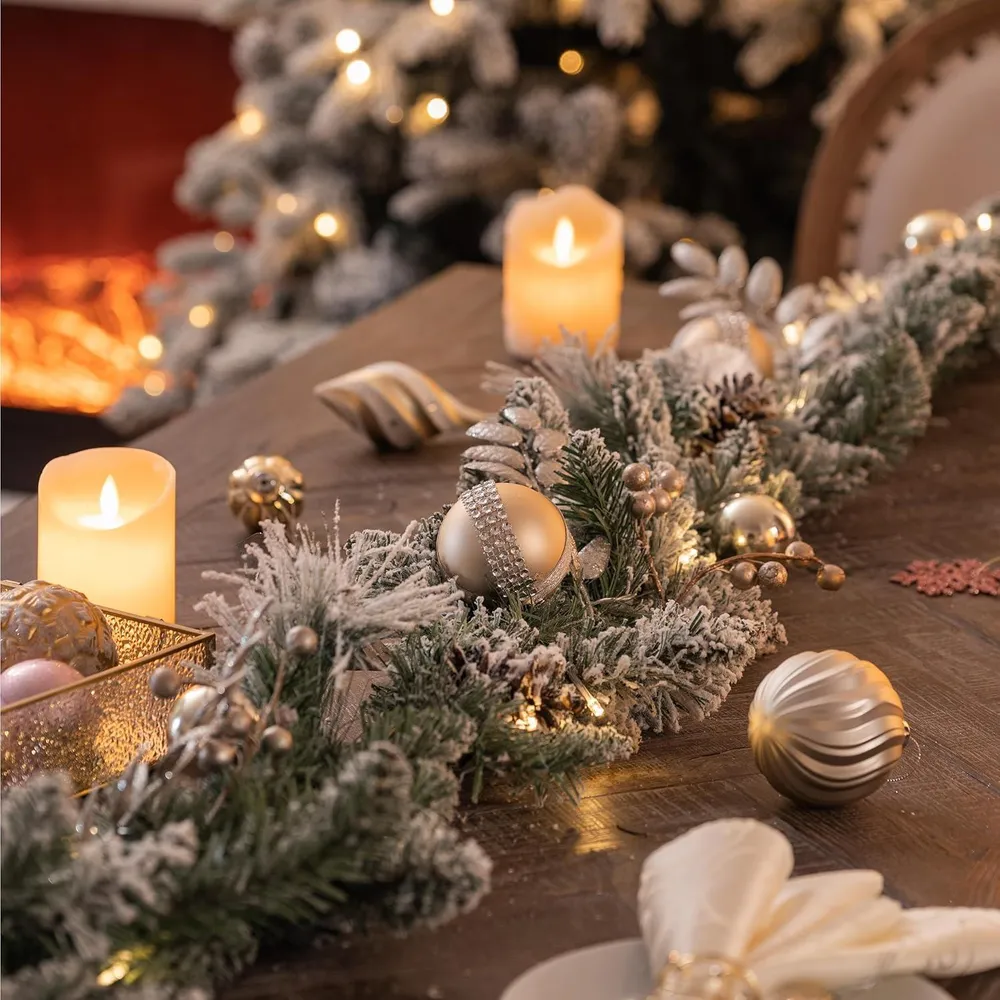 LED Weihnachtsgirlande 183cm mit Timer-Funktion und