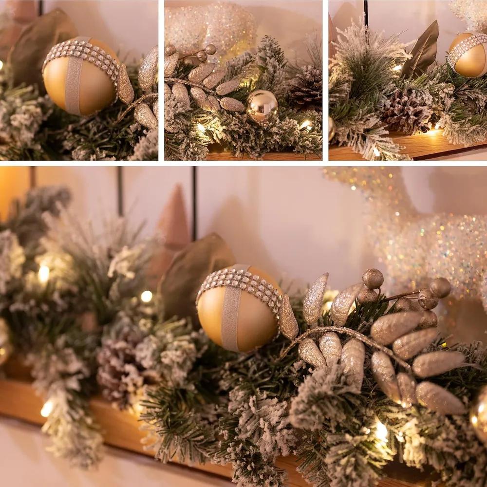 LED Weihnachtsgirlande 183cm mit Timer-Funktion und