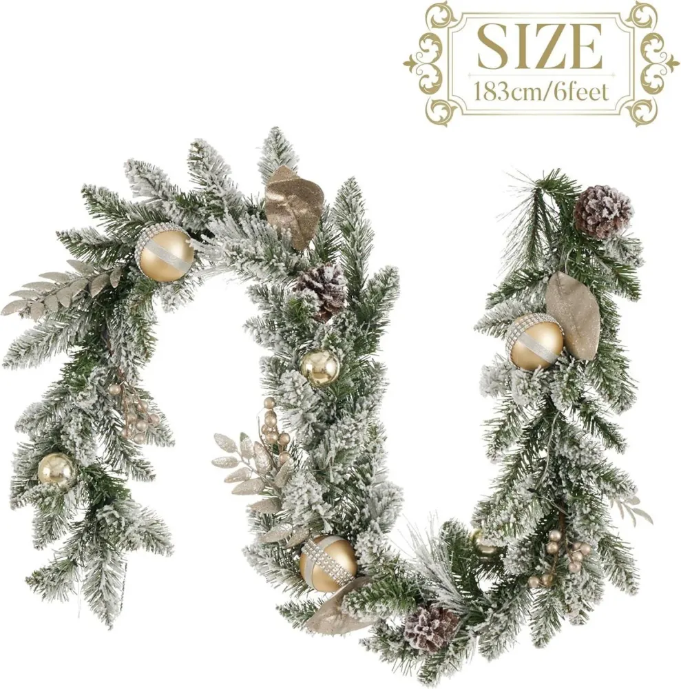 LED Weihnachtsgirlande 183cm mit Timer-Funktion und