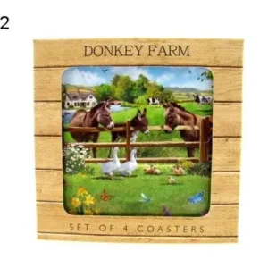 Lesser & Pavey Donkey Farm Untersetzer - Set mit 4 Stücken