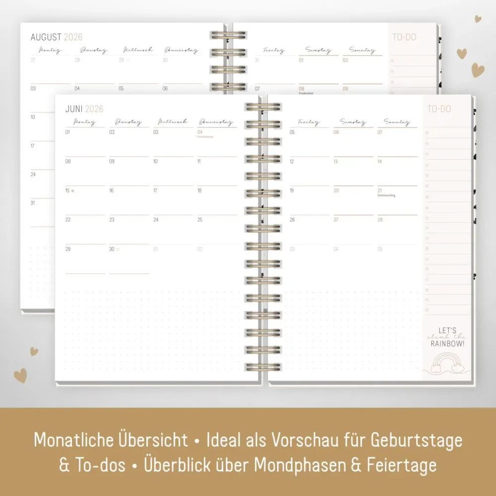 Lieblings-Timer 2026 / A5 / Golden Hearts / Häfft-Verlag