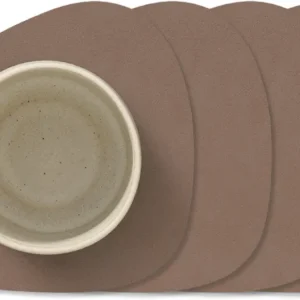 LIND DNA Untersetzer Nupo - Leder - Trüffel - 13 x 11 cm - 4 Stück