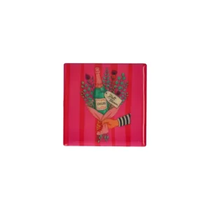 Love Tiles Fliese/ Untersetzer "STATT BLUMEN" -hot pink