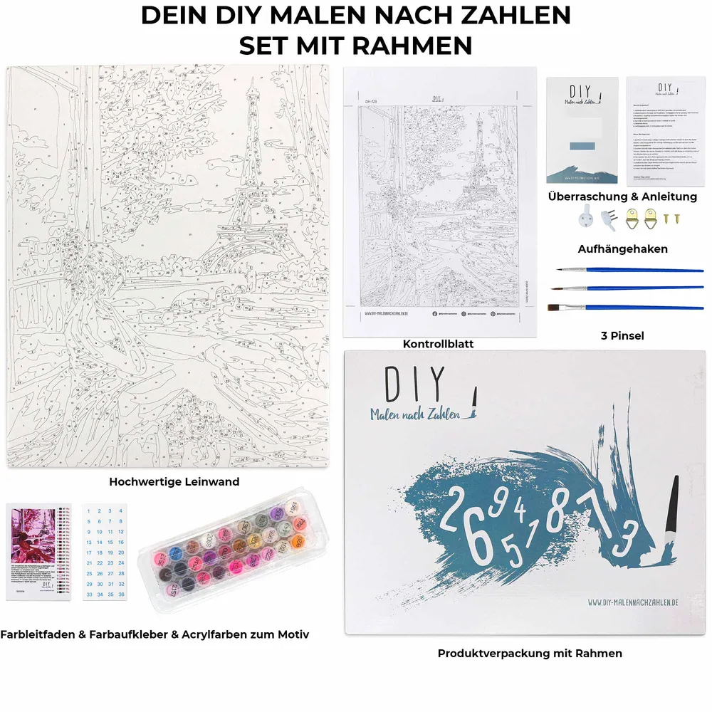 Mini Malen nach Zahlen mit Rahmen - Spritz Cocktail