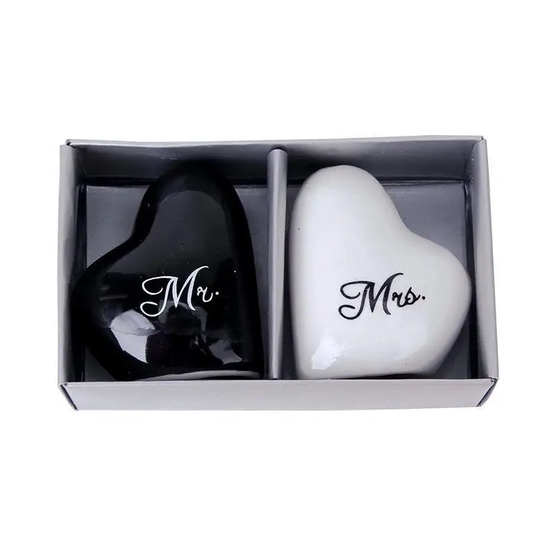 Mr. & Mrs. Keramik Salz- & Pfefferstreuer – Kreatives Rund + Würfel Design | Hochzeit & Party Geschenkset Küchen Deko