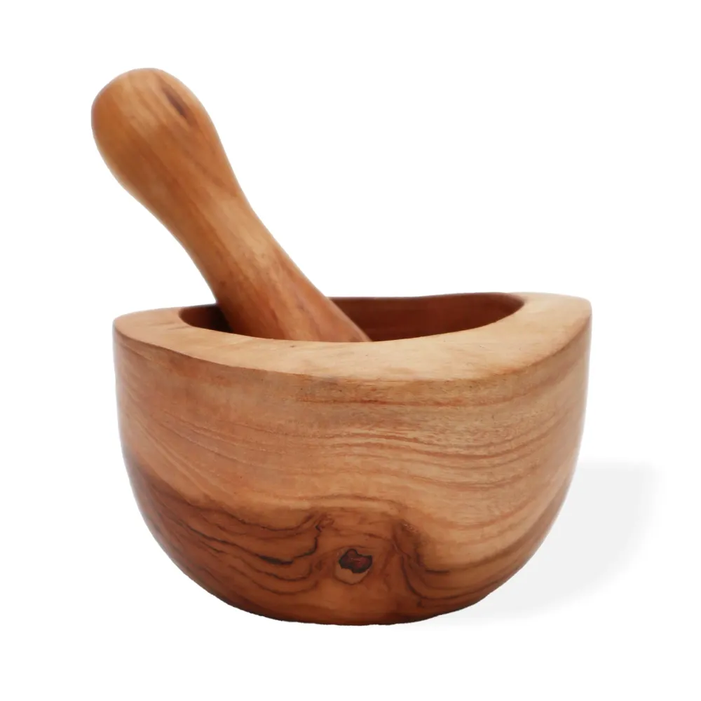 Mörser und Stößel, 2-teilig, Teakholz, groß