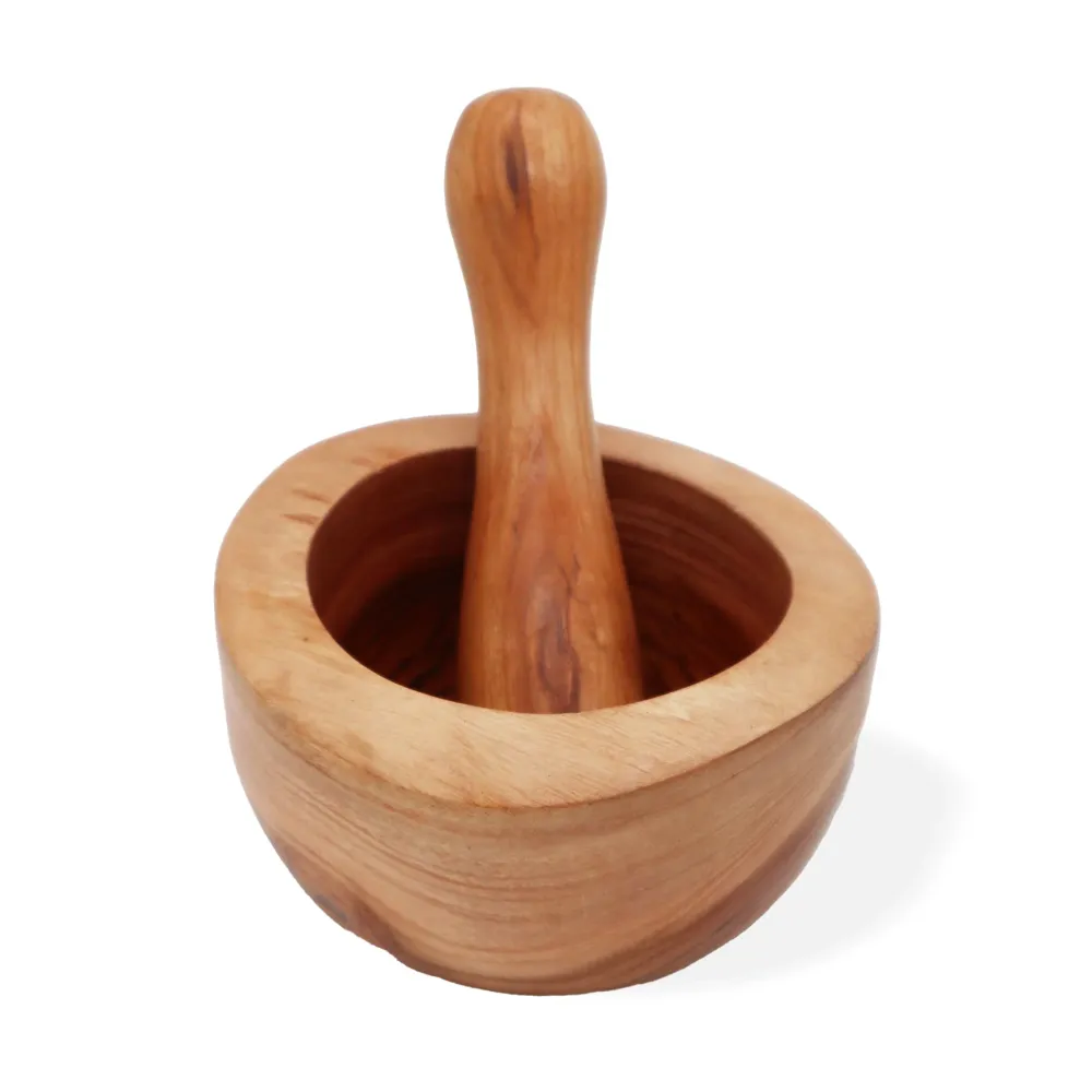 Mörser und Stößel, 2-teilig, Teakholz, groß