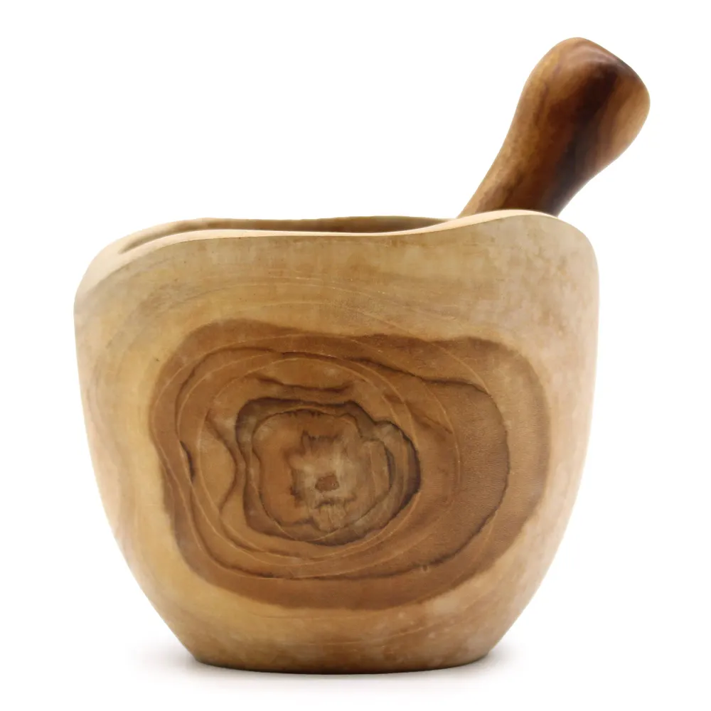 Mörser und Stößel, 2-teilig, Teakholz, groß