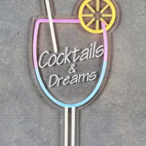 Neon Schild "Cocktail & Dreams" 58x28cm Bar Drink Wand Schild Outdoor LED Retro