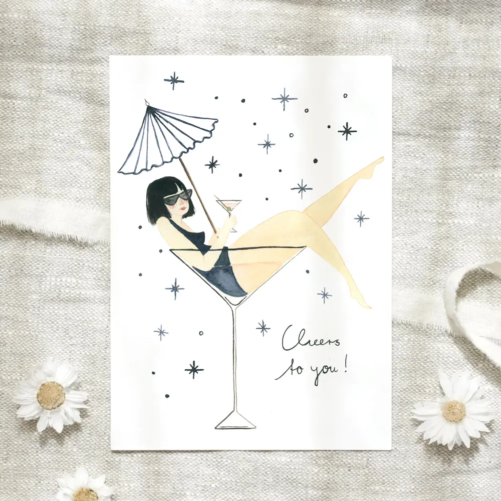 Postkarte - Lady Cocktail
