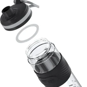 Protein Shaker 650ml Auslaufsicher Schwarz BPA-frei
