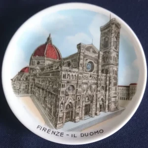SAMMELTELLERCHEN UNTERSETZER - Porzellan, Italien Stadt Florenz Kathedrale Dom Firence il Duomo Motiv Dekor (BC)