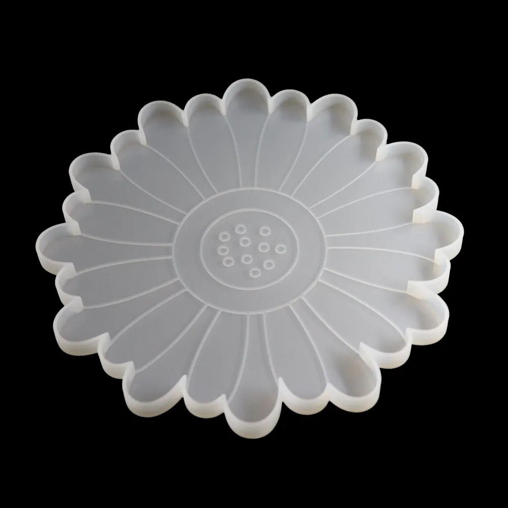 Silikonform Blume Untersetzer Gießform für Raysin, Epoxidharz Groß ca. 20 cm