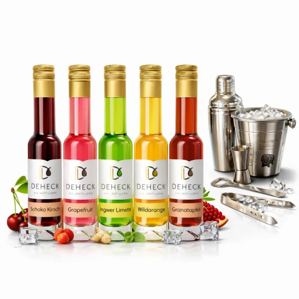 Spritz & Cheers Set (+ gratis Cocktail Mix Set) | 5 fruchtige Liköre für 15 perfekte Spritz Drinks