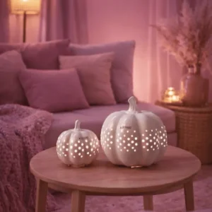 Tiziano Deko Kürbis Pastazo Padova Led+ Timer rund creme led