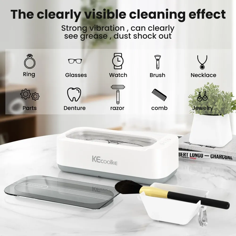 Ultraschallreinigungsgerät Ultraschallreiniger Ultraschallgerät KECOOLKE 400ml Sonic Cleaner mit digitalem Timer für Brill...