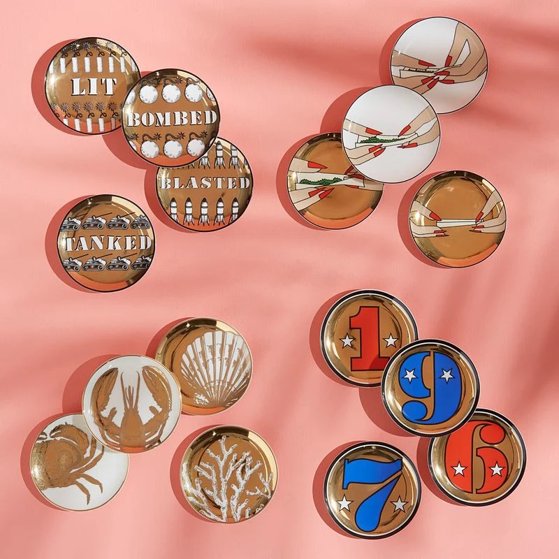 Untersetzer MARITIME 4er-Set Weiß/Gold