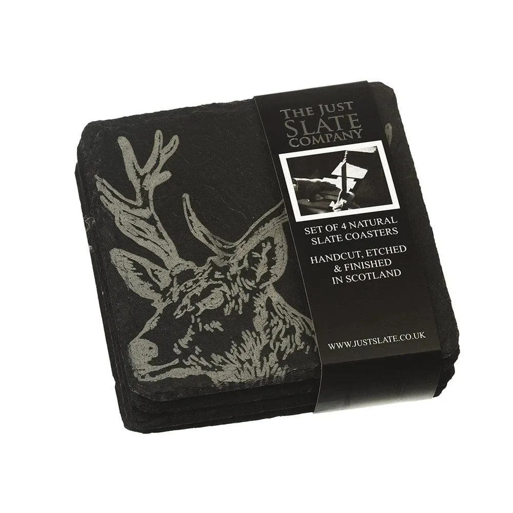 Untersetzer Rothirsch - Graviert - Schiefer - Just Slate Company Schottland