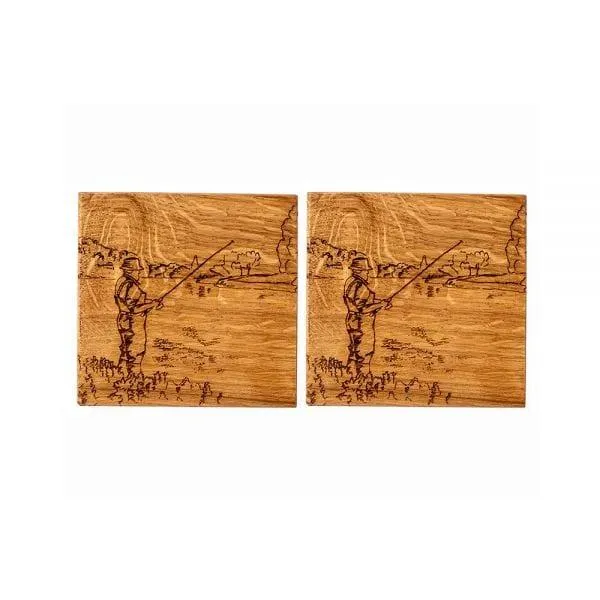 Untersetzer Sport Angeln - Schottische Eiche - Scottish Made