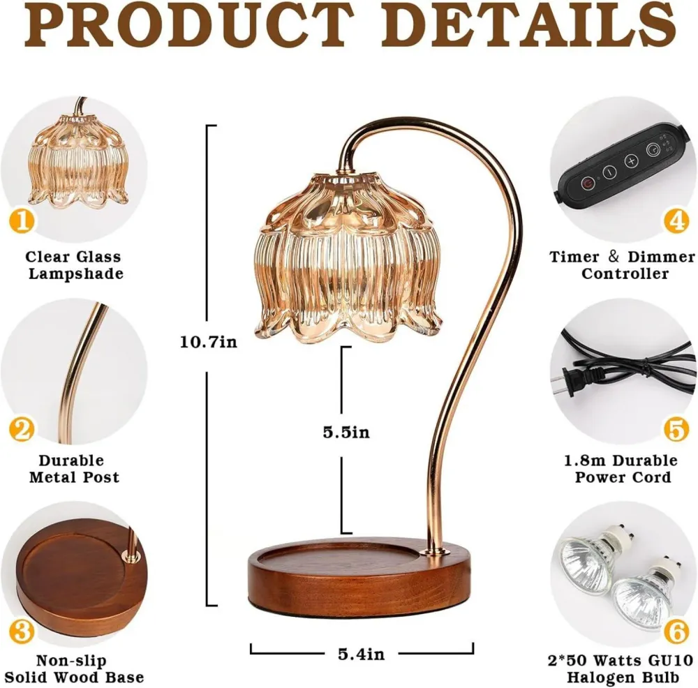 Valentinstagsgeschenk: Dimmbare Kerzenwärmer Lampe Timer Vintage