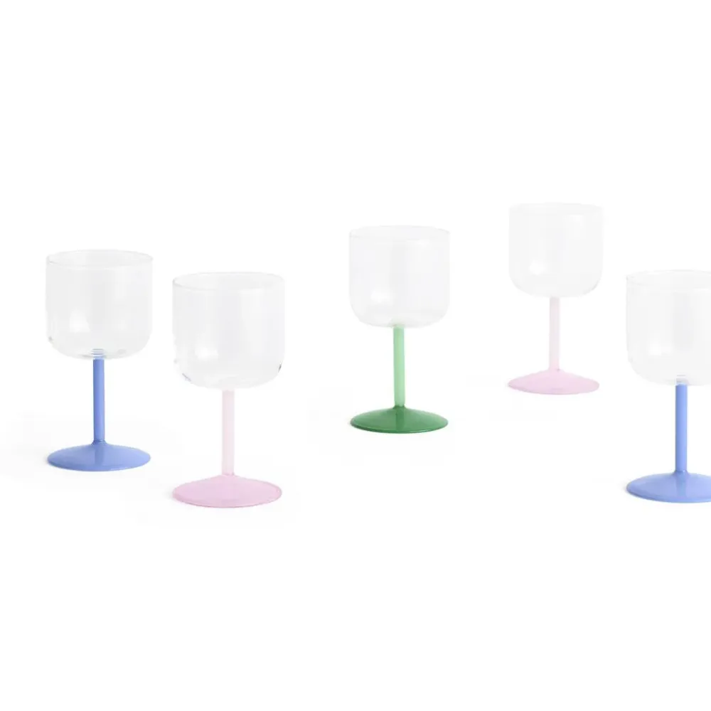 Weingläser „Tint Clear & Light Pink“ 2 Stk. | 2er-Set mit Farbakzent | HAY