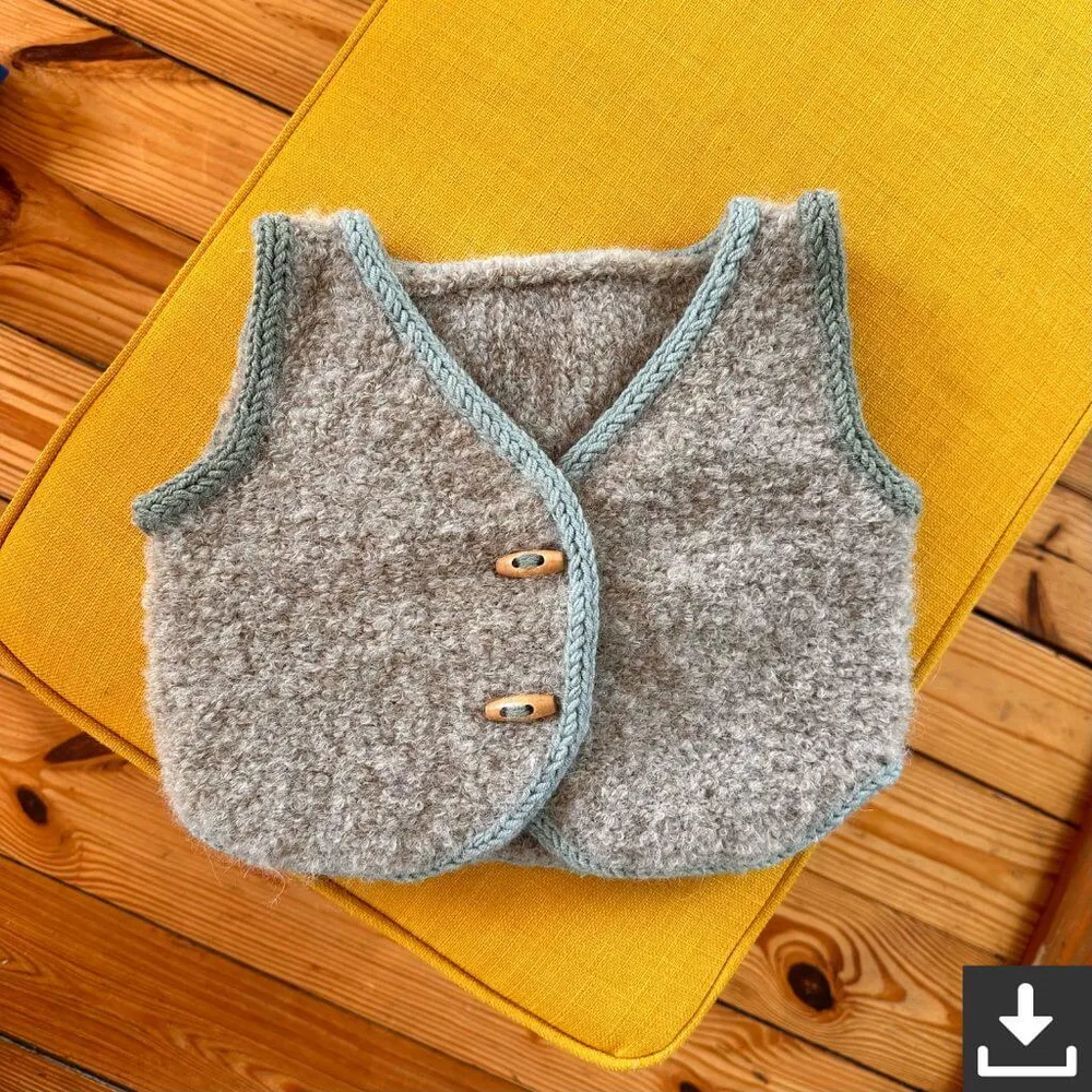 Weste Toni Mini Strickanleitung - Frau Riedel strickt (PDF)