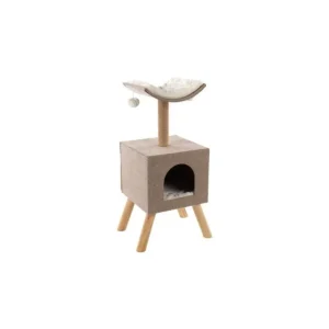 Flamingo Kratzumgebung mit Haus - Scandi Beige