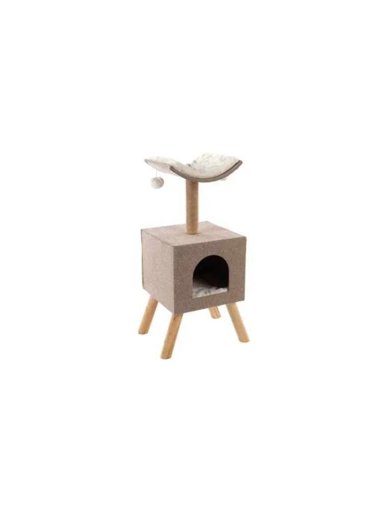 Flamingo Kratzumgebung mit Haus - Scandi Beige