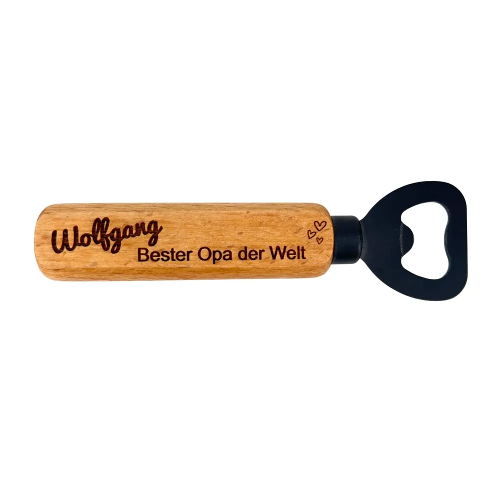 Geschenk Bester Opa der Welt - personalisierter Flaschenöffner Holz