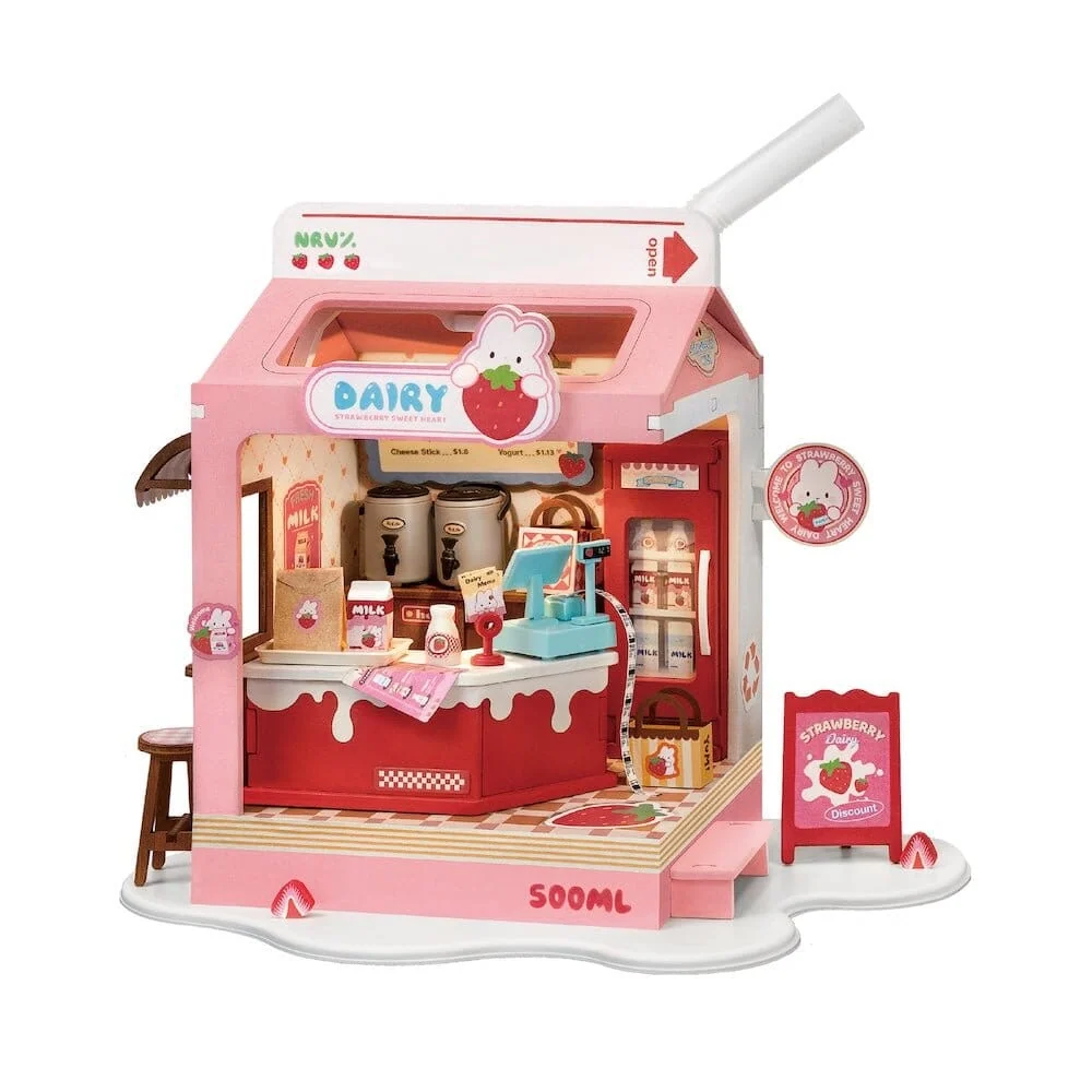 Kleines Haus - Erdbeermilchbox - Miniaturen DIY DS034