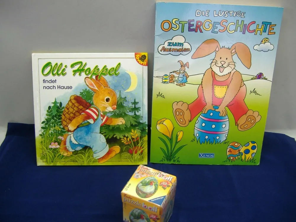 Osterset 3-teilig* Puzzleball, Malbuch, Buch "Olli Hoppel findet nach Haus" Neu