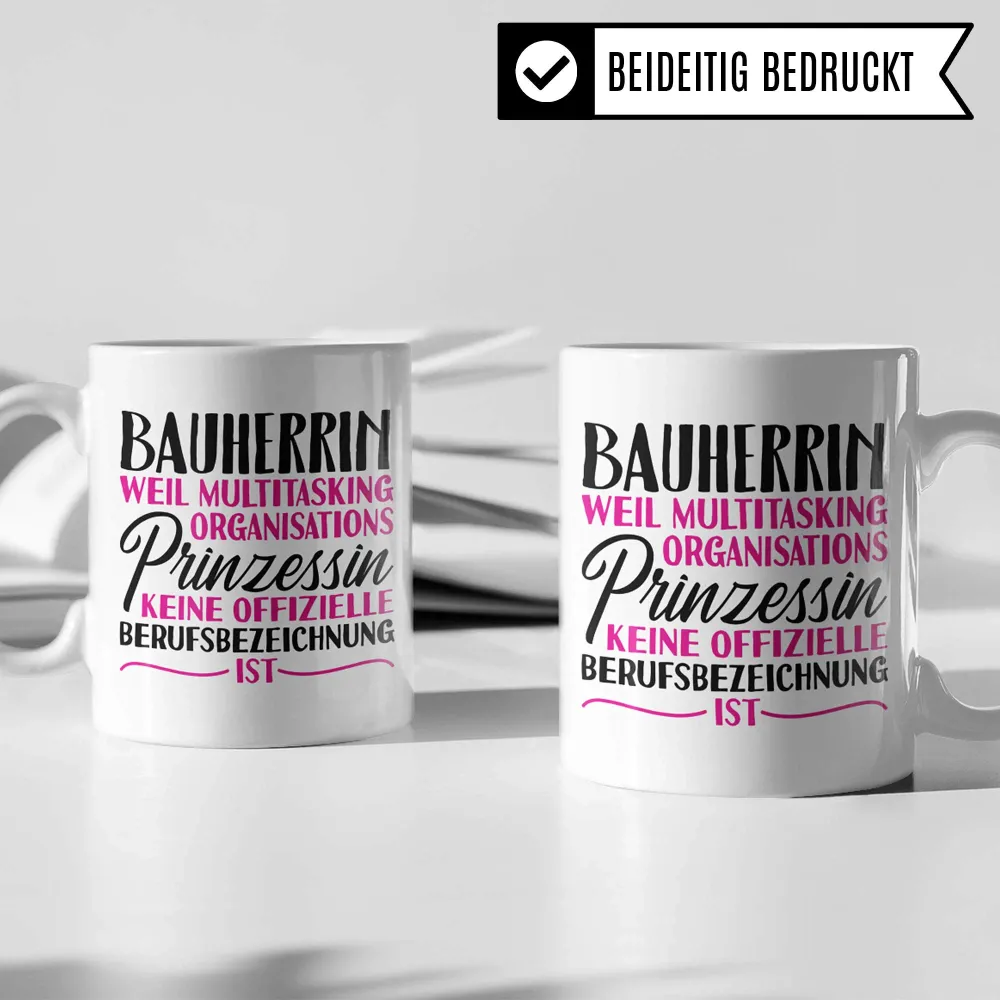 Pagma Druck Bauherrin Geschenk, Richtfest Tasse, Becher Geschenke zum Richtfest, Geschenkideen zum Hausbau Haus Baustelle,...