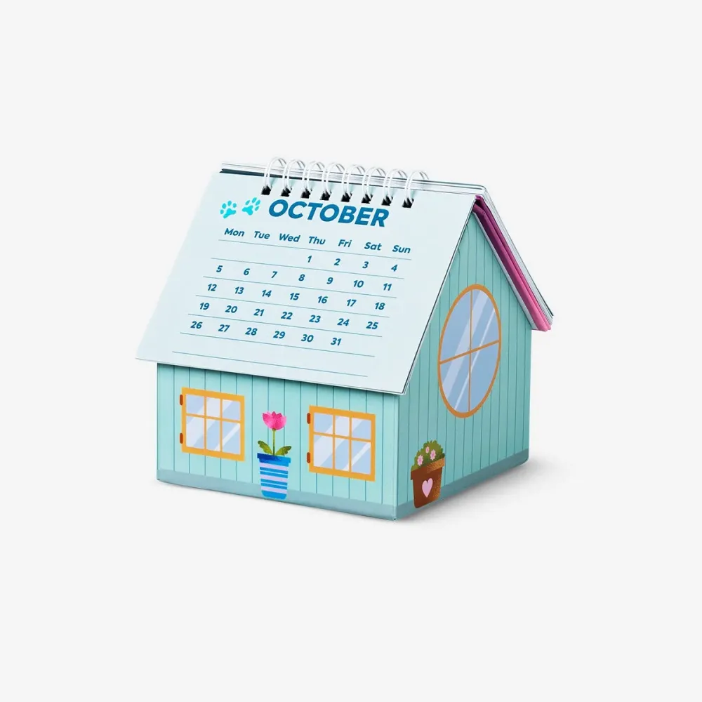 Tischkalender als Haus
