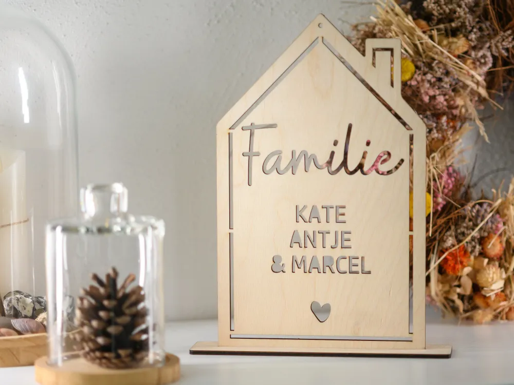 Unser "KLEINES HAUS" mit Namen, Geschenk zum Einzug, Geschenk zum Richtfest, personalisiertes Einweihungsgeschenk, Haus mi...