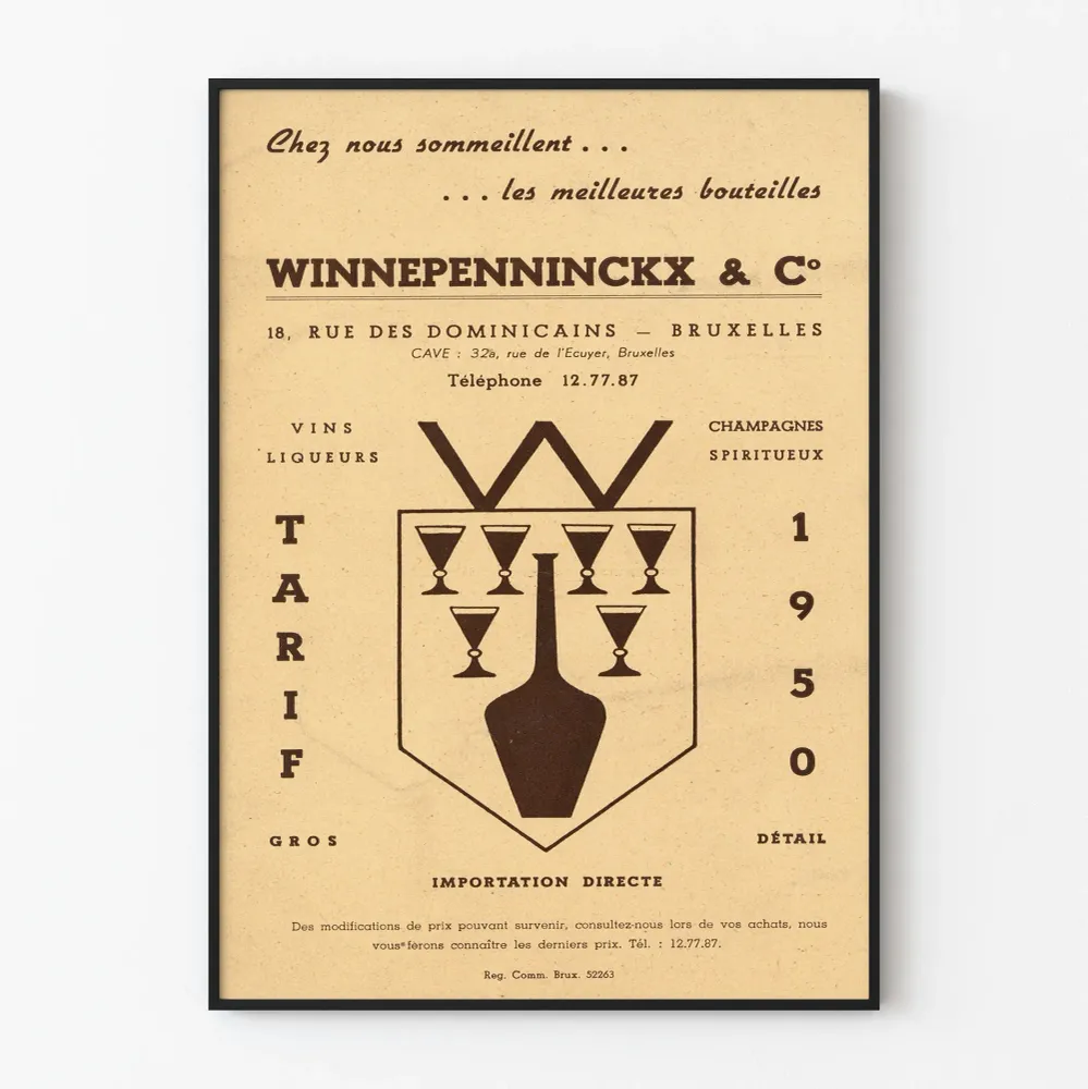 Vintage-Werbeplakat Haus Winnepenninckx – Retro-Wanddekoration