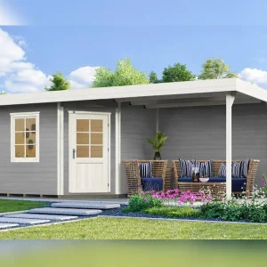 Weka Gartenhaus 5-Eck-Haus 213 Gr 1 grau Anbau 300 cm
