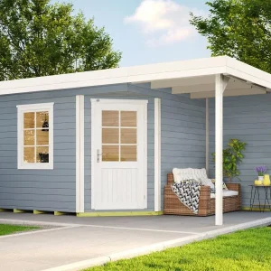Weka Gartenhaus 5-Eck-Haus 213 Gr 2 grau Anbau 150 cm