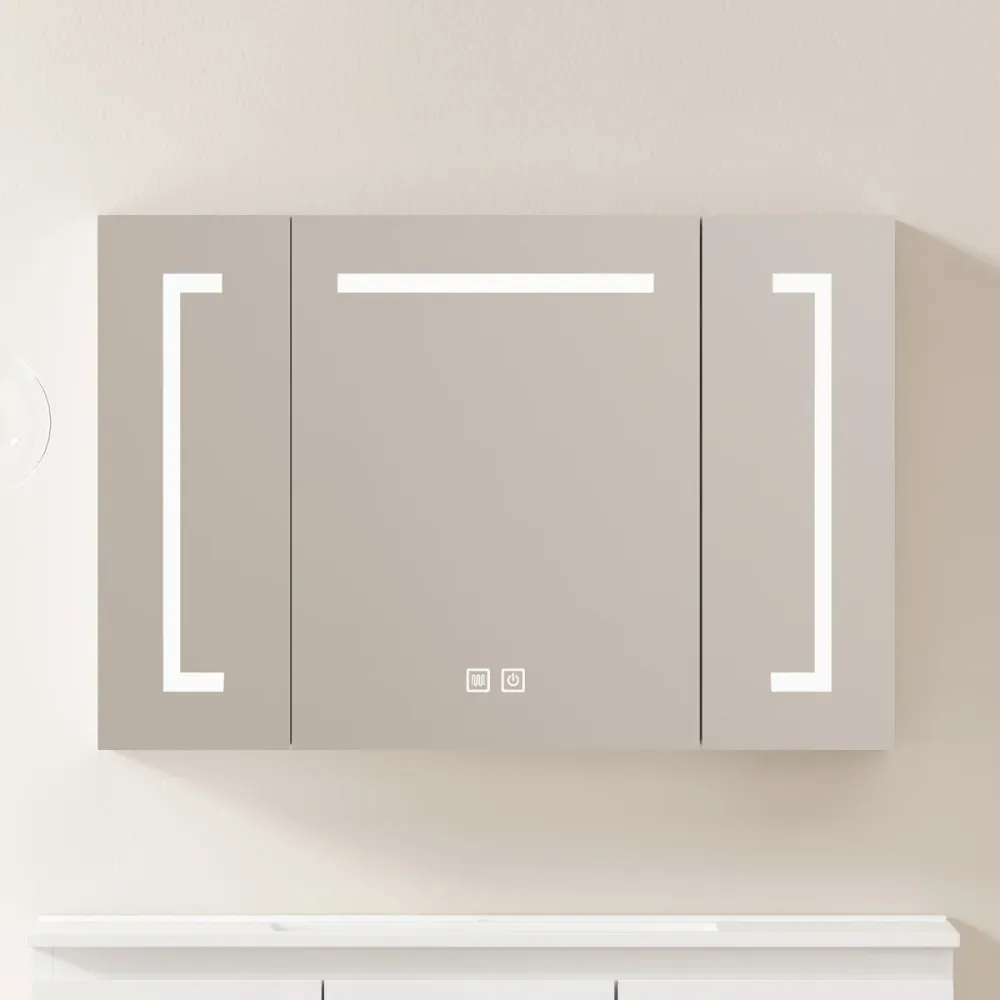 90cm Stylischer LED-Spiegelschrank, Wanderschrank – Spiegelschrank mit Stauraum für Badezimmer, Wohnzimmer und Schlafzimmer