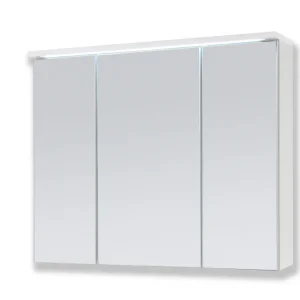 AILEENSTORE Spiegelschrank Badmöbel mit Beleuchtung DUO 80 cm LED Weiß