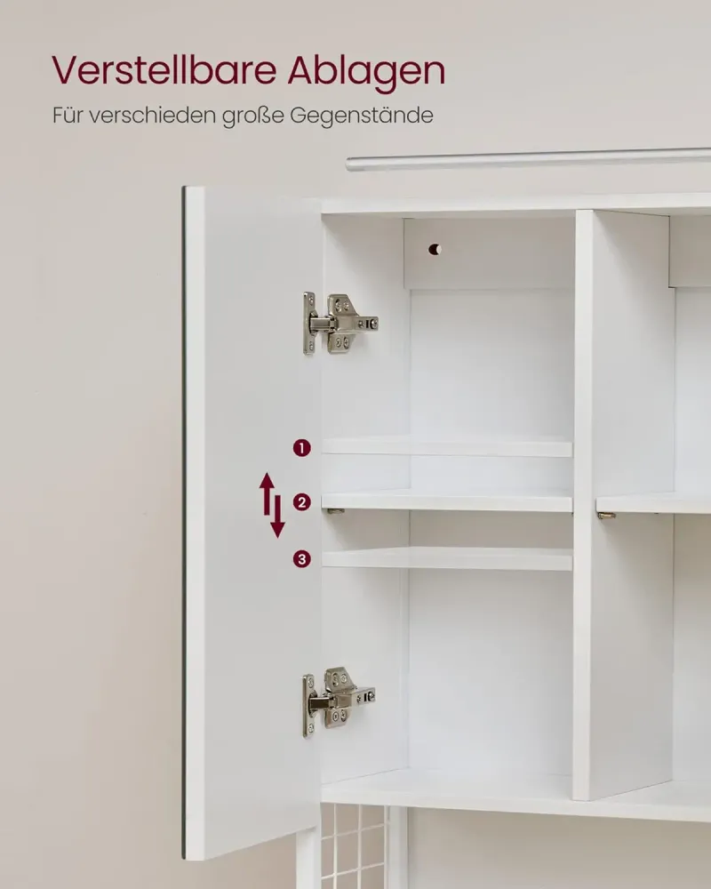 Badezimmerschrank Spiegelschrank LED Beleuchtung Wolkenweiss