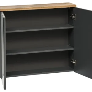 Bali Spiegelschrank 80cm, 2 Türen Grau