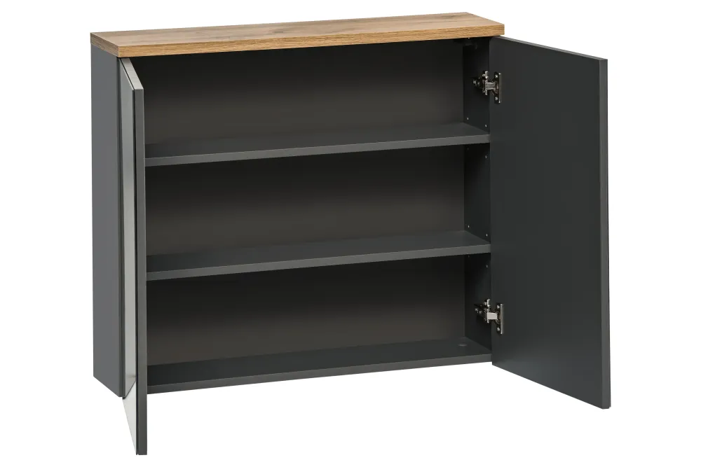 Bali Spiegelschrank 80cm, 2 Türen Grau