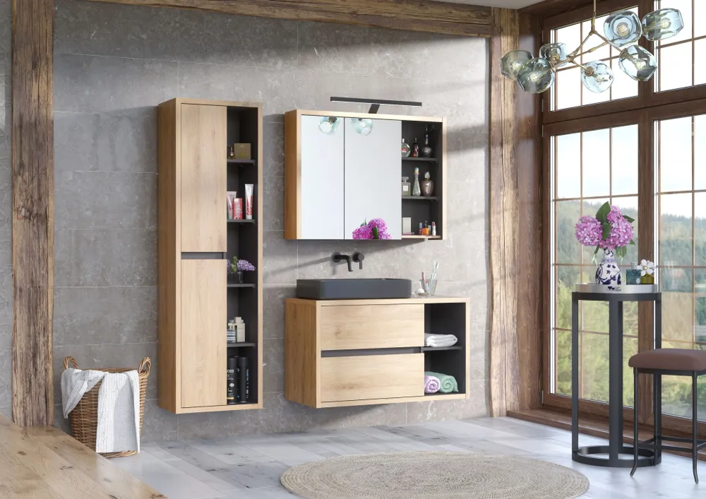 Devon Spiegelschrank 100 cm 2 Türen