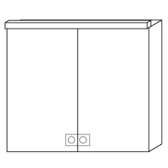 Dura Spiegelschrank 1 LED-Leuchtbalk.,80x70x17,7cm, Weiß Gl.