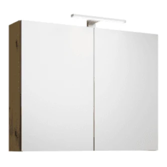 Era Spiegelschrank 80 × 68 × 23,4 cm mit LED-Aufsatzleuchte Eiche Urban – 1 Stück