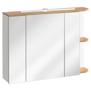 Platin Spiegelschrank 90cm 3 Türen