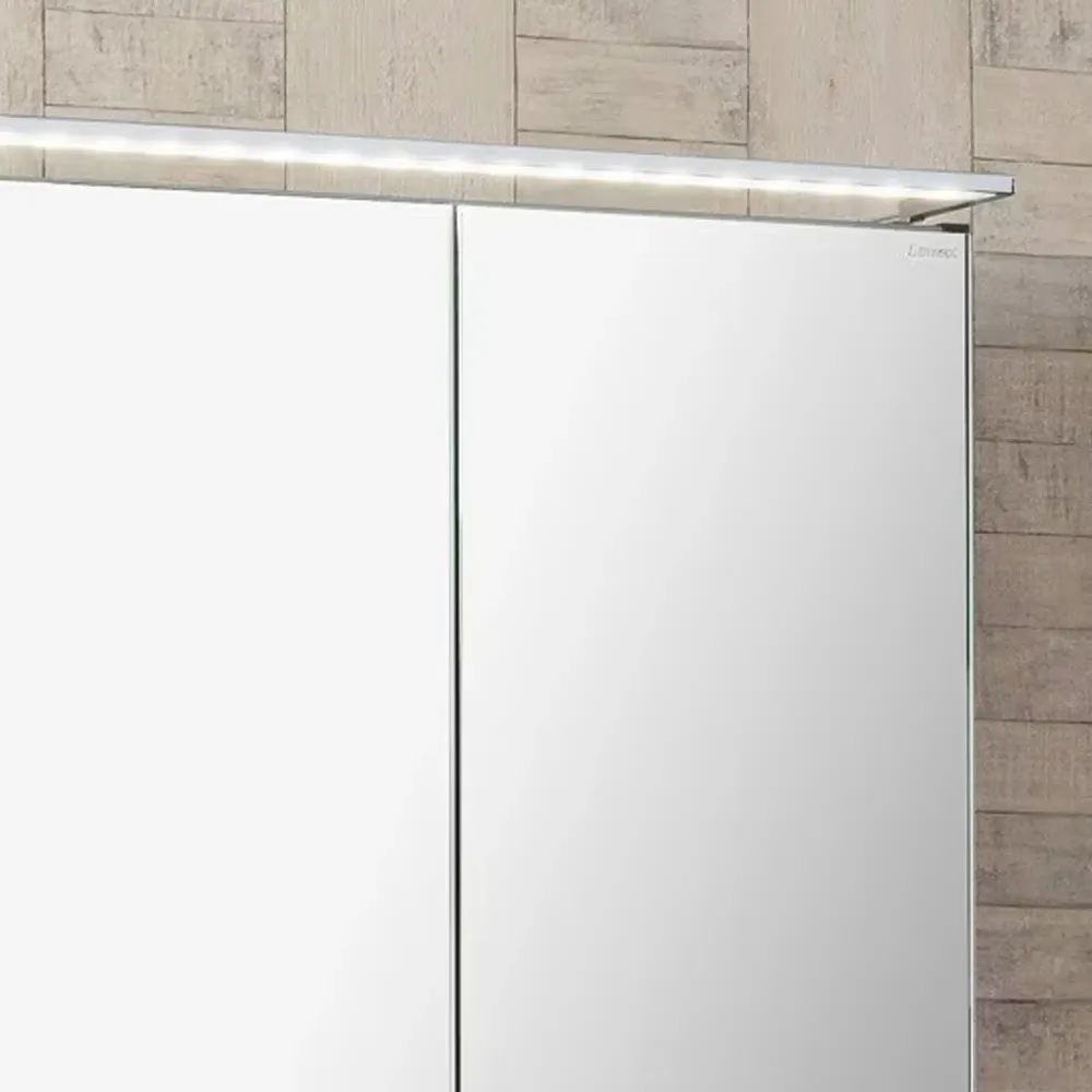 Spiegelschrank L5 | 100 cm mit dimmbarer Leuchte und 3 Türen, Dark Oak