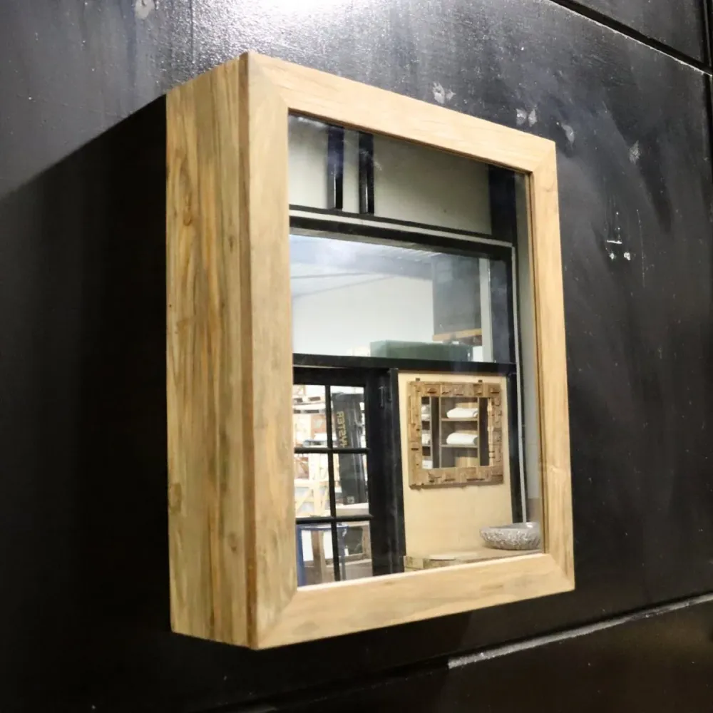 Spiegelschrank Badspiegel | Recyceltes Teakholz | 60 x 70 cm