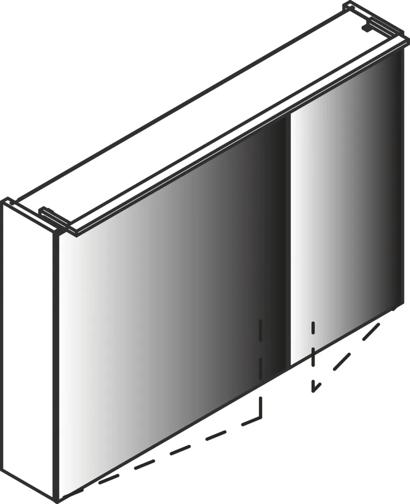 Spiegelschrank L5 | 90 cm mit dimmbarer LED-Leuchte und zwei Türen, Eiche Maron